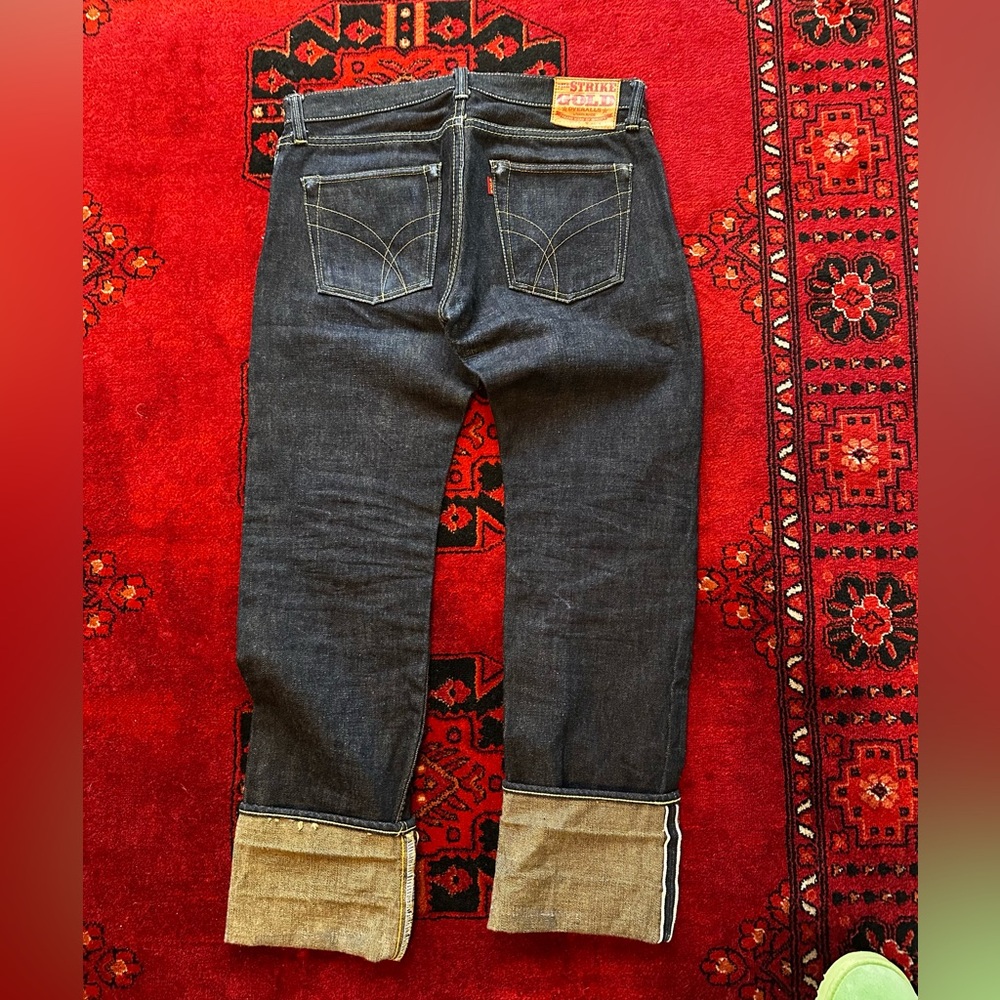 Strike gold rigid selvage denim